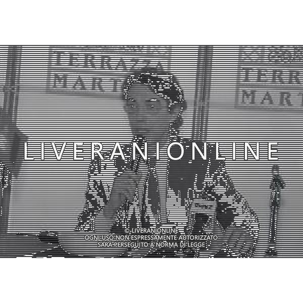 NEG-RETROSPETTIVA MASSIMO MORATTI PRESIDENTE INTER  NELLA FOTO MASSIMO MORATTI PRESIDENTE INTER A TERRAZZA MARTINI NELL\'ANNO 1995  AG ALDO LIVERANI SAS  