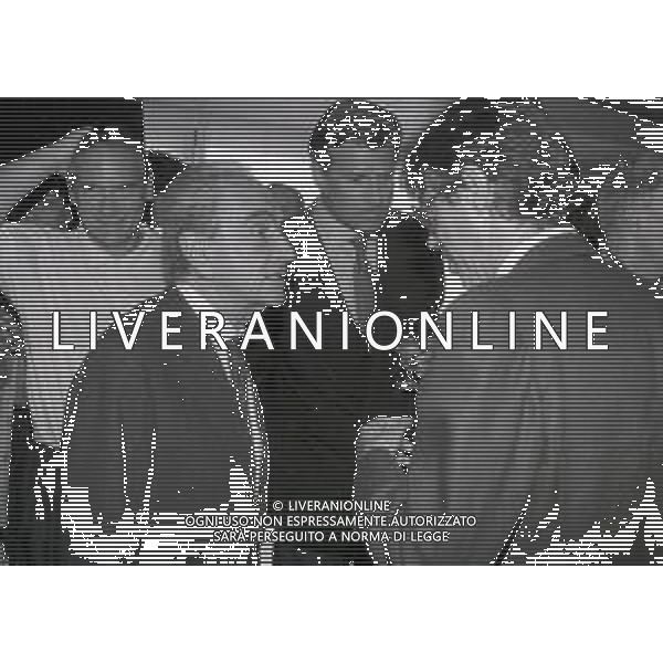 NEG-RETROSPETTIVA MASSIMO MORATTI PRESIDENTE INTER  NELLA FOTO MASSIMO MORATTI PRESIDENTE INTER ALLA PINETINA CON GIUSEPPE PRISCO E GIACINTO FACCHETTI NELL\'ANNO 1995  AG ALDO LIVERANI SAS 