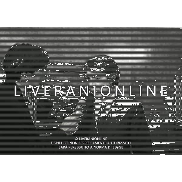 NEG-RETROSPETTIVA MASSIMO MORATTI PRESIDENTE INTER  NELLA FOTO MASSIMO MORATTI PRESIDENTE INTER AL SUO ARRIVO IN SARAS NELL\'ANNO 1995 CON IL GIORNALISTA MARCO CIVOLI AG ALDO LIVERANI SAS