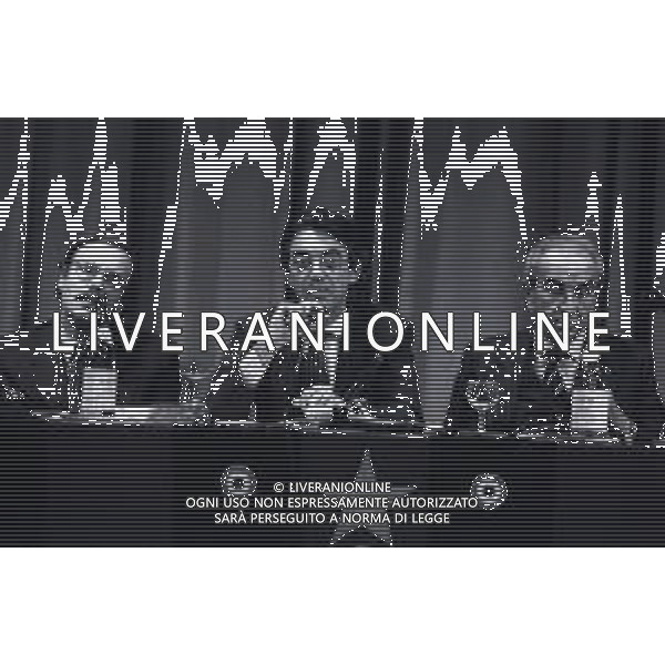 NEG-RETROSPETTIVA MASSIMO MORATTI PRESIDENTE INTER  NELLA FOTO MASSIMO MORATTI PRESIDENTE INTER CON RINALDO GHELFI E GIUSEPPE PRISCO NELL\'ANNO 1995 AL TEATRO DELLE ERBE A MILANO AG ALDO LIVERANI SAS   