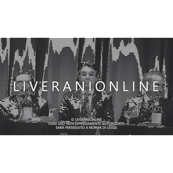 NEG-RETROSPETTIVA MASSIMO MORATTI PRESIDENTE INTER  NELLA FOTO MASSIMO MORATTI PRESIDENTE INTER CON RINALDO GHELFI E GIUSEPPE PRISCO NELL\'ANNO 1995 AL TEATRO DELLE ERBE A MILANO AG ALDO LIVERANI SAS  