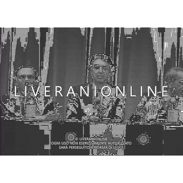 NEG-RETROSPETTIVA MASSIMO MORATTI PRESIDENTE INTER  NELLA FOTO MASSIMO MORATTI PRESIDENTE INTER CON RINALDO GHELFI E GIUSEPPE PRISCO NELL\'ANNO 1995 AL TEATRO DELLE ERBE A MILANO AG ALDO LIVERANI SAS   