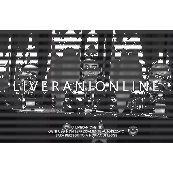 NEG-RETROSPETTIVA MASSIMO MORATTI PRESIDENTE INTER  NELLA FOTO MASSIMO MORATTI PRESIDENTE INTER CON RINALDO GHELFI E GIUSEPPE PRISCO NELL\'ANNO 1995 AL TEATRO DELLE ERBE A MILANO AG ALDO LIVERANI SAS 