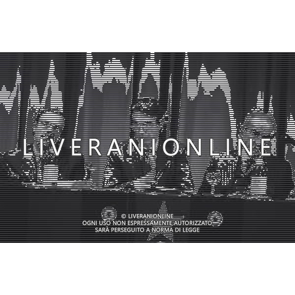 NEG-RETROSPETTIVA MASSIMO MORATTI PRESIDENTE INTER  NELLA FOTO MASSIMO MORATTI PRESIDENTE INTER CON RINALDO GHELFI E GIUSEPPE PRISCO NELL\'ANNO 1995 AL TEATRO DELLE ERBE A MILANO AG ALDO LIVERANI SAS 