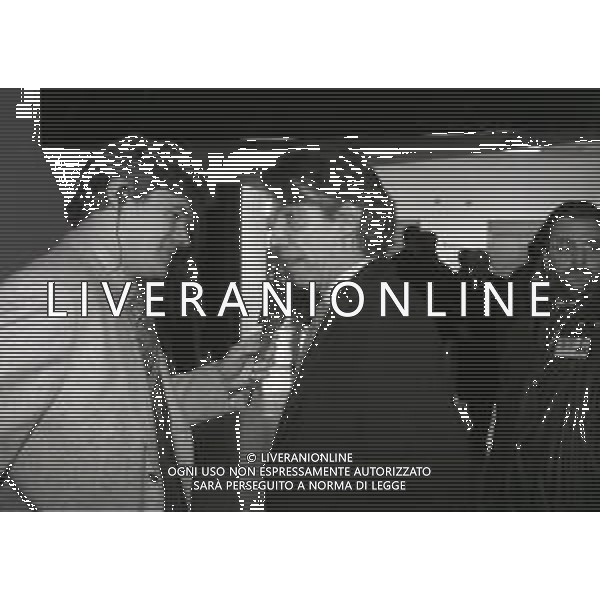 NEG-RETROSPETTIVA MASSIMO MORATTI PRESIDENTE INTER  NELLA FOTO MASSIMO MORATTI PRESIDENTE INTER NELL\'ANNO 1995 A SAN SIRO CON IL GIORNALISTA GIAN LUCA ROSSI AG ALDO LIVERANI SAS 