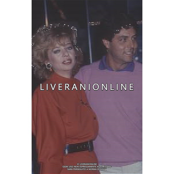 DIAP-RETROSPETTIVA ENRICA BONACCORTI ATTRICE E CONDUTTRICE TELEVISIVA NELLA FOTO ENRICA BONACCORTI CON ARNALDO DEL PèIAVE A ROMA NELL\'ANNO 1986 FOTO EDGARDO DELLA SCORCIOSA-AG ALDO LIVERANI SAS    