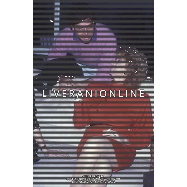 DIAP-RETROSPETTIVA ENRICA BONACCORTI ATTRICE E CONDUTTRICE TELEVISIVA NELLA FOTO ENRICA BONACCORTI CON ARNALDO DEL PèIAVE A ROMA NELL\'ANNO 1986 FOTO EDGARDO DELLA SCORCIOSA-AG ALDO LIVERANI SAS  
