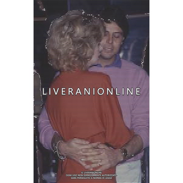 DIAP-RETROSPETTIVA ENRICA BONACCORTI ATTRICE E CONDUTTRICE TELEVISIVA NELLA FOTO ENRICA BONACCORTI CON ARNALDO DEL PèIAVE A ROMA NELL\'ANNO 1986 FOTO EDGARDO DELLA SCORCIOSA-AG ALDO LIVERANI SAS   