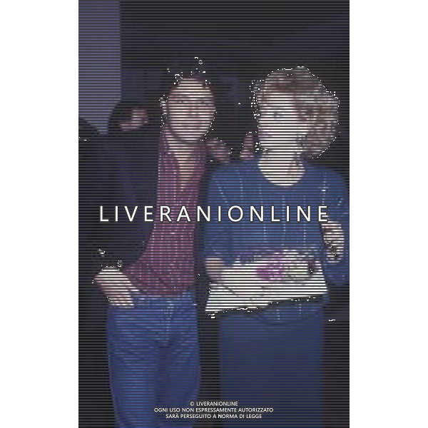 DIAP-RETROSPETTIVA ENRICA BONACCORTI ATTRICE E CONDUTTRICE TELEVISIVA NELLA FOTO ENRICA BONACCORTI CON ARNALDO DEL PèIAVE A ROMA NELL\'ANNO 1986 FOTO EDGARDO DELLA SCORCIOSA-AG ALDO LIVERANI SAS   
