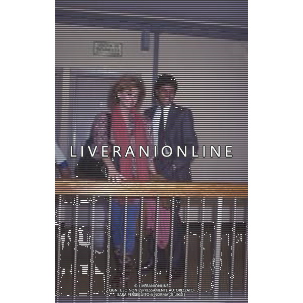 DIAP-RETROSPETTIVA ENRICA BONACCORTI ATTRICE E CONDUTTRICE TELEVISIVA NELLA FOTO ENRICA BONACCORTI CON ARNALDO DEL PèIAVE A ROMA NELL\'ANNO 1986 FOTO EDGARDO DELLA SCORCIOSA-AG ALDO LIVERANI SAS  