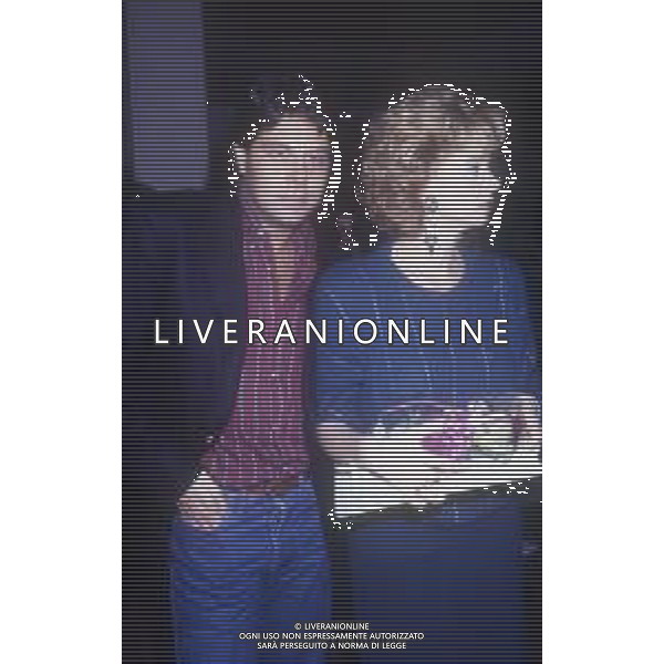 DIAP-RETROSPETTIVA ENRICA BONACCORTI ATTRICE E CONDUTTRICE TELEVISIVA NELLA FOTO ENRICA BONACCORTI CON ARNALDO DEL PèIAVE A ROMA NELL\'ANNO 1986 FOTO EDGARDO DELLA SCORCIOSA-AG ALDO LIVERANI SAS   