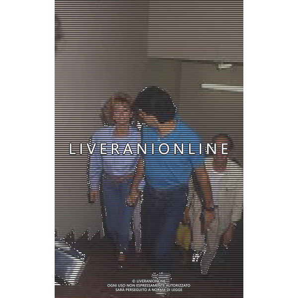 DIAP-RETROSPETTIVA ENRICA BONACCORTI ATTRICE E CONDUTTRICE TELEVISIVA NELLA FOTO ENRICA BONACCORTI CON ARNALDO DEL PIAVE IN MENSA RAI A ROMA NELL\'ANNO 1986 FOTO EDGARDO DELLA SCORCIOSA-AG ALDO LIVERANI SAS   
