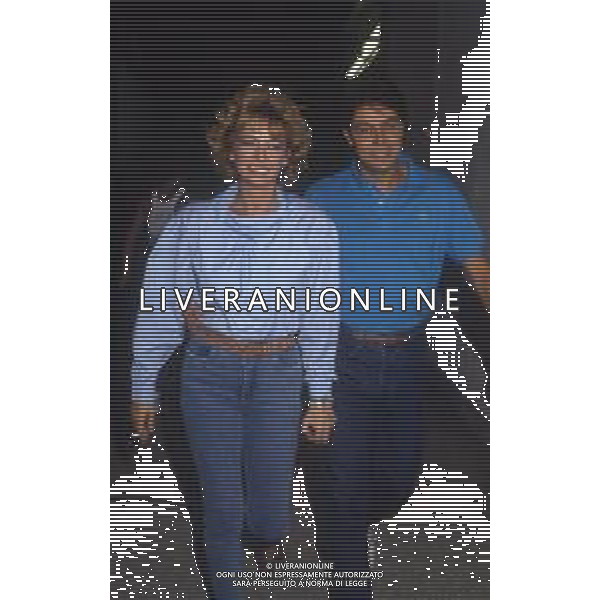 DIAP-RETROSPETTIVA ENRICA BONACCORTI ATTRICE E CONDUTTRICE TELEVISIVA NELLA FOTO ENRICA BONACCORTI CON ARNALDO DEL PIAVE IN MENSA RAI A ROMA NELL\'ANNO 1986 FOTO EDGARDO DELLA SCORCIOSA-AG ALDO LIVERANI SAS   