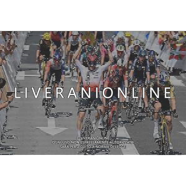 02-07-2023 Tour De France; Tappa 02 Vitoria Gasteiz - San Sebastian; 2023, Cofidis; 2023, Jumbo - Visma; Lafay, Victor; Van Aert, Wout; San Sebastian; ©SIROTTI / AGENZIA ALDO LIVERANI SAS