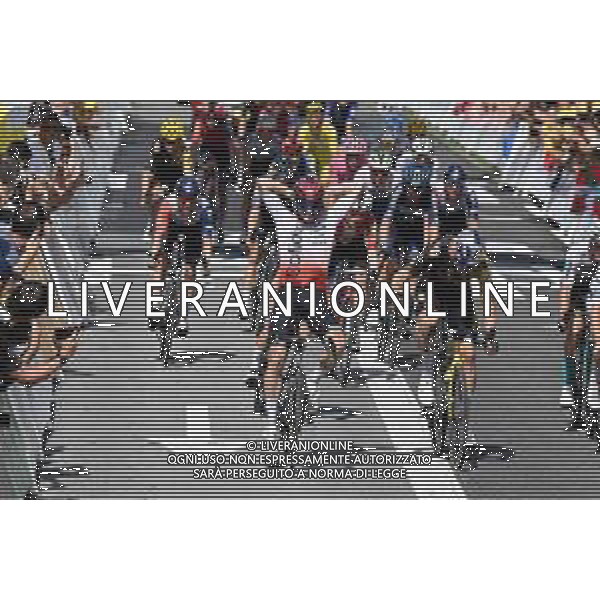 02-07-2023 Tour De France; Tappa 02 Vitoria Gasteiz - San Sebastian; 2023, Cofidis; 2023, Jumbo - Visma; Lafay, Victor; Van Aert, Wout; San Sebastian; ©SIROTTI / AGENZIA ALDO LIVERANI SAS