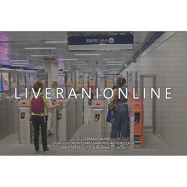 TVRG Metropolitana M4 Milano 05-07-2023 Completata e aperta al pubblico la tratta della linea metropolitana M4 tra le stazioni di San Babila e l\'aeroportro di Milano Linate foto Roberto Garavaglia/ag. Aldo Liverani sas/AGENZIA ALDO LIVERANI SAS