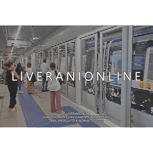 TVRG Metropolitana M4 Milano 05-07-2023 Completata e aperta al pubblico la tratta della linea metropolitana M4 tra le stazioni di San Babila e l\'aeroportro di Milano Linate foto Roberto Garavaglia/ag. Aldo Liverani sas/AGENZIA ALDO LIVERANI SAS