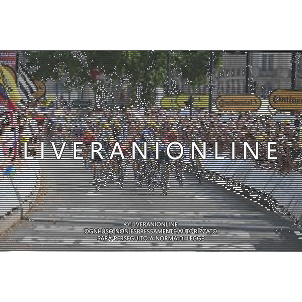 07-07-2023 Tour De France; Tappa 07 Mont De Marsan - Bordeaux; 2023, Alpecin - Deceuninck; 2023, Astana Qazaqstan; 2023, Intermarche - Circus Wanty; 2023, Arkea - Samsic; Philipsen, Jasper; Cavendish, Mark; Gyrmai Hailu, Biniam; Mozzato, Luca; Bordeaux; ©SIROTTI / AGENZIA ALDO LIVERANI SAS