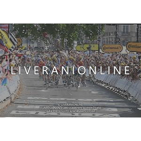 07-07-2023 Tour De France; Tappa 07 Mont De Marsan - Bordeaux; 2023, Alpecin - Deceuninck; 2023, Astana Qazaqstan; 2023, Intermarche - Circus Wanty; 2023, Arkea - Samsic; Philipsen, Jasper; Cavendish, Mark; Gyrmai Hailu, Biniam; Mozzato, Luca; Bordeaux; ©SIROTTI / AGENZIA ALDO LIVERANI SAS