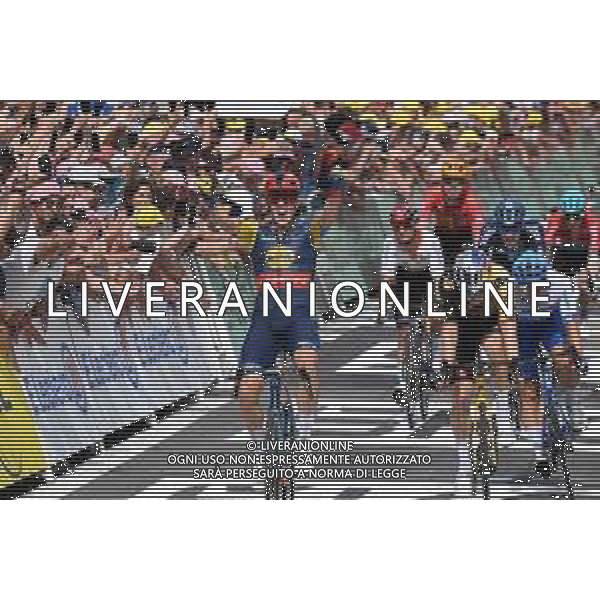 08-07-2023 Tour De France; Tappa 08 Libourne - Limoges; 2023, Lidl - Trek; 2023, Jumbo - Visma; Pedersen, Mads; Van Aert, Wout; Limoges; ©SIROTTI/AGENZIA ALDO LIVERANI SAS