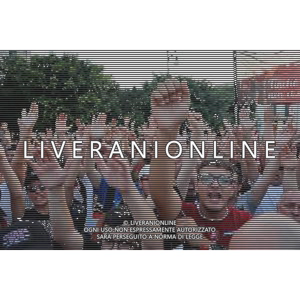 REGGIO CALABRIA 10/07/3023 MANIFESTAZIONE CURVA SUD REGGINA CONTRO LA DECISIONE DI ESCLUDERE LA REGGINA DALLA SERIE B. NELLA FOTO: TIFOSI REGGINA ©PASQUALE GARREFFA/AGENZIA ALDO LIVERANI SAS