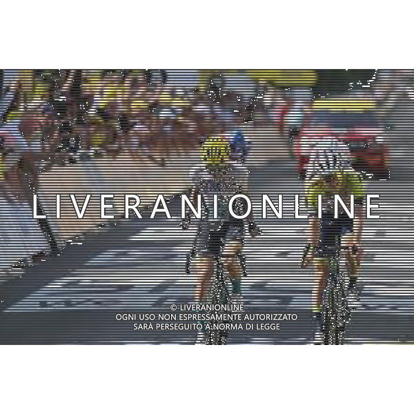 11-07-2023 Tour De France; Tappa 10 Vulcania - Issoire; 2023, Bahrain - Victorious; 2023, Intermarche - Circus Wanty; Bilbao, Peio; Zimmermann, Georg; Issoire; ©SIROTTI / AGENZIA ALDO LIVERANI SAS