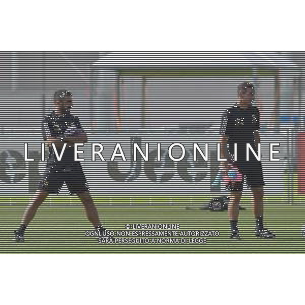 TVMV-Torino 15.07.2023 Continassa © Manuela Viganti/Agenzia Aldo Liverani Allenamento Juventus ritiro estivo 2023/2024 Nella foto: francesco magnanelli e simone padoin ©Viganti/AGENZIA ALDO LIVERANI SAS
