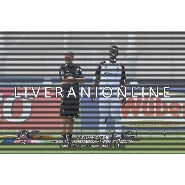 TVMV-Torino 15.07.2023 Continassa © Manuela Viganti/Agenzia Aldo Liverani Allenamento Juventus ritiro estivo 2023/2024 Nella foto: paul pogba e massimiliano allegri ©Viganti/AGENZIA ALDO LIVERANI SAS