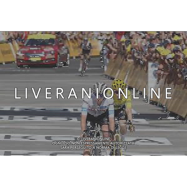15-07-2023 Tour De France; Tappa 14 Annemasse - Morzine; 2023, Uae Emirates; 2023, Jumbo - Visma; Pogacar, Tadej; Vingegaard, Jonas; Morzine; ©SIROTTI / AGENZIA ALDO LIVERANI SAS
