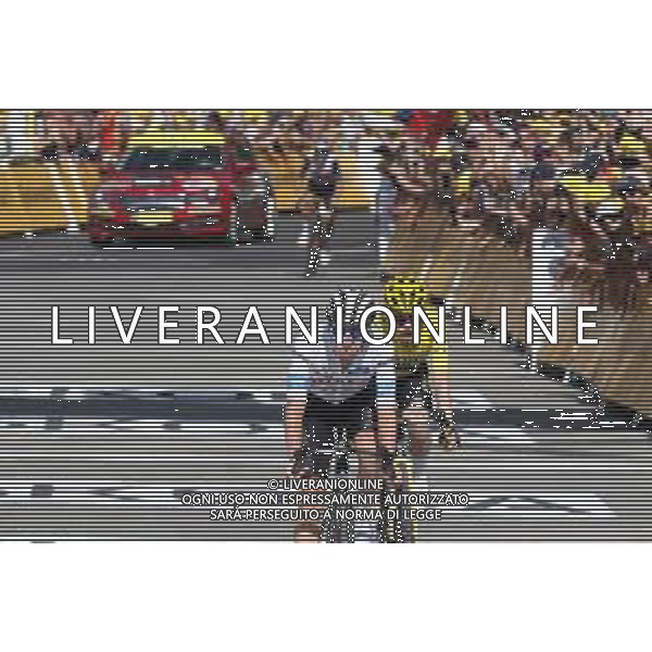 15-07-2023 Tour De France; Tappa 14 Annemasse - Morzine; 2023, Uae Emirates; 2023, Jumbo - Visma; Pogacar, Tadej; Vingegaard, Jonas; Morzine; ©SIROTTI / AGENZIA ALDO LIVERANI SAS