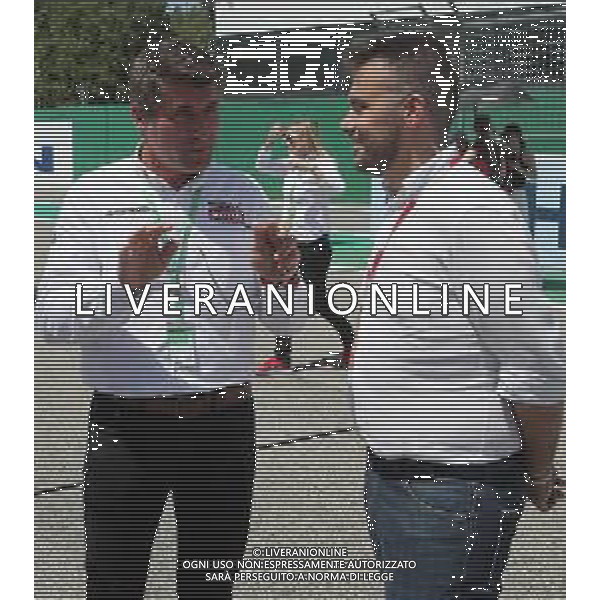 IMOLA 16 07 2023 AUTODROMO ENZO E DINO FERRARI SUPERBIKE NELLA FOTO GREGORIO LAVILLA E SINDACO MARCO PANIERI PRIMA DELLA PARTENZA DELLA GARA 2 ©SANNA/AGENZIA ALDO LIVERANI SAS