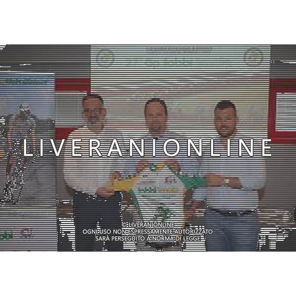 IMOLA 18 07 2023 AUTODROMO ENZO E DINO FERRARI CONFERNZA STAMPA 27 GP FABBI ORGANIZZATO DALLA CICLISTICA SANTERNO NELLA FOTO DIRETTORE DELL\'AUTODROMO PIETRO BENVENUTI,PRESIDENTE CICLISTICA SANTERNO LUCA MARTELLI E SINDACO DI IMOLA MARCO PANIERI FOTO GIANNI SANNA-AG ALD LIVERANI SAS