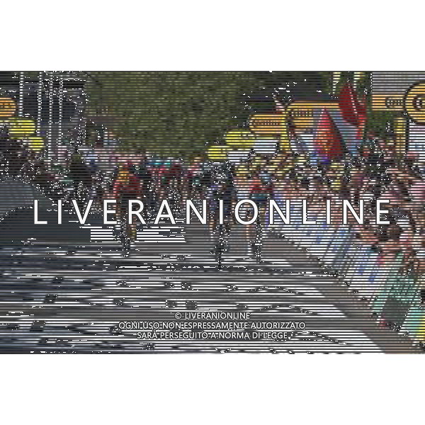 20-07-2023 Tour De France; Tappa 18 Moutiers - Bourg En Bresse; 2023, Soudal - Quickstep; 2023, Lotto - Dstny; 2023, Uno - X; Asgreen, Kasper; Eenkhoorn, Pascal; Abrahamsen, Jonas; Bourg En Bresse; ©SIROTTI/Agenzia Aldo Liverani Sas