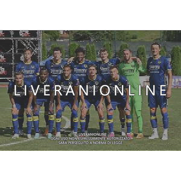 formazione Hellas Verona, in piedi da SX Filippo Terracciano, Giangiacomo Magnani, Juan Cabal, Pawel Dawidowicz, Lorenzo Montipo\' e Milan Djuric; in basso da SX Darko Lazovic, Martin Hongla, Cyril Ngonge, Jose Gomez Marquez e Ajdin Hrustic Hellas Verona vs Top22 Calcio Veronese gara amichevole Mezzano (TN) 20-07-2023 Centro Sportivo Intercomunale foto Roberto Garavaglia/ag. Aldo Liverani sas /Agenzia Aldo Liverani Sas
