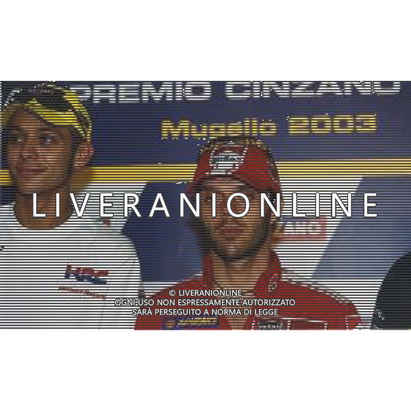 ST-RETROSPETTIVA VALENTINO ROSSI MOTOCICLISMO NELLA FOTO VALENTINO ROSSI AL MUGELLO NELL\'ANNO 2003 FOTO CONTROLUCE-AG ALDO LIVERANI SAS