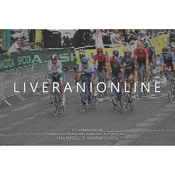 23-07-2023 Tour De France; Tappa 21 Saint Quentin En Yvelines - Paris; 2023, Bora - Hansgrohe; 2023, Alpecin - Deceuninck; 2023, Lidl - Trek; 2023, Jayco - Alula; Meeus, Jordi; Philipsen, Jasper; Pedersen, Mads; Groenewegen, Dylan; Paris; ©SIROTTI/AGENZIA ALDO LIVERANI SAS