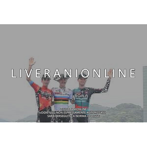 29-07-2023 Clasica San Sebastian; 2023, Soudal - Quickstep; 2023, Bahrain - Victorious; 2023, Bora - Hansgrohe; Evenepoel, Remco; Bilbao, Peio; Vlasov, Aleksandr; San Sebastian; FOTO STEFANO SIROTTI-AG ALDO LIVERANI SAS