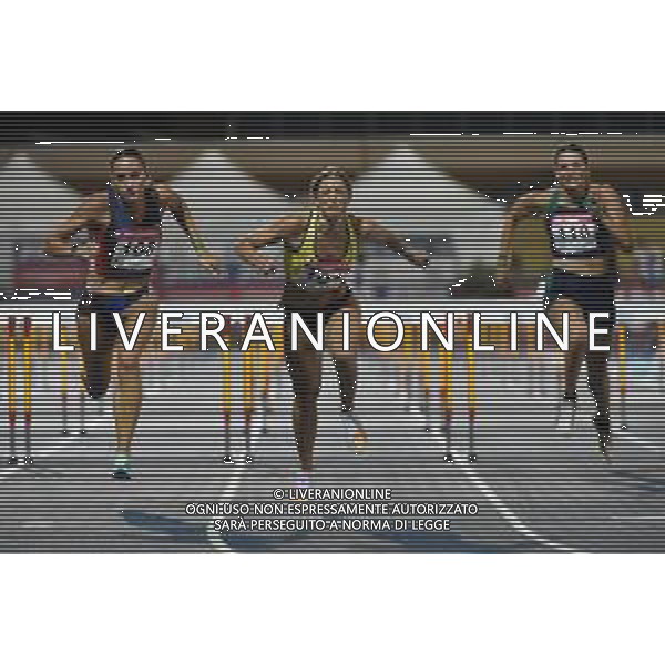 TVRG Campionati Italiani Atletica nella foto Giada Carmassi 1a classificata 100 metri ostacoli femminili Campionati Italiani assoluti di Atletica Leggera Molfetta (BA) 29-07-2023 Stadio comunale Mario Saverio Cozzoli foto Roberto Garavaglia/ag. Aldo Liverani sas