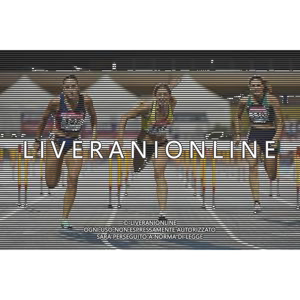 TVRG Campionati Italiani Atletica nella foto da SX Nicla Mosetti, Giada Carmassi e Rebecca Provenzi 100 metri ostacoli femminili Campionati Italiani assoluti di Atletica Leggera Molfetta (BA) 28-07-2023 Stadio comunale Mario Saverio Cozzoli foto Roberto Garavaglia/ag. Aldo Liverani sas