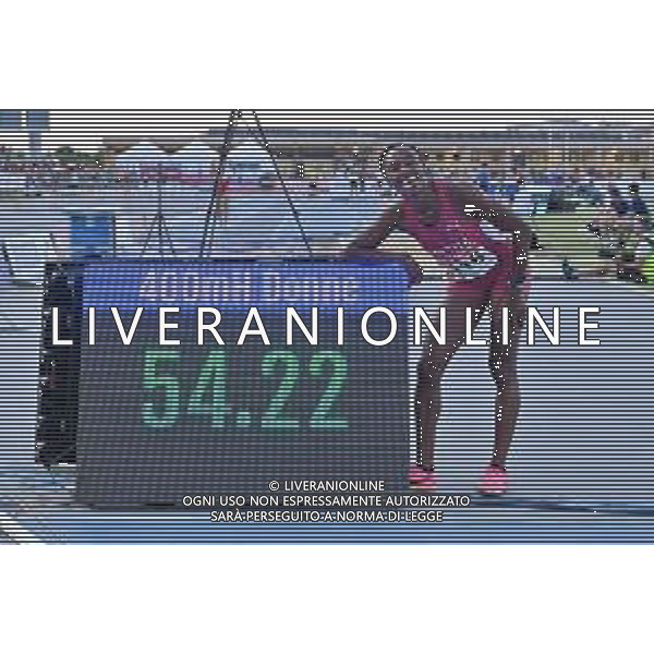 TVRG Campionati Italiani Atletica nella foto Ayomide Folorunso prima classificata con il nuovo primato italiano 400 metri ostacoli femminili Campionati Italiani assoluti di Atletica Leggera Molfetta (BA) 30-07-2023 Stadio comunale Mario Saverio Cozzoli foto Roberto Garavaglia/ag. Aldo Liverani sas