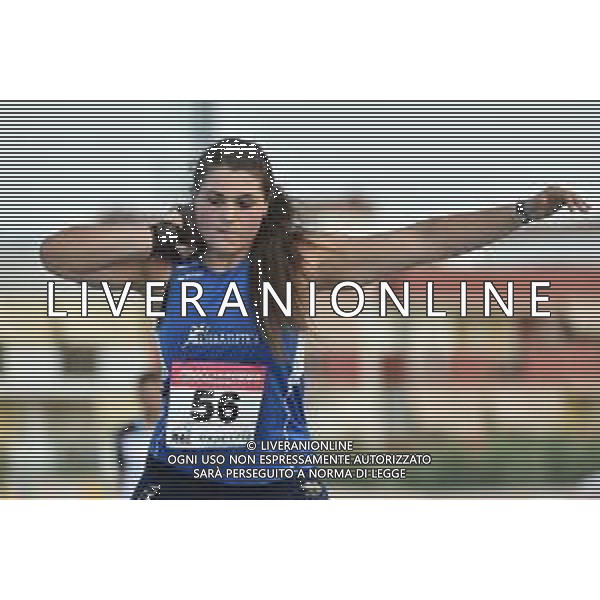 TVRG Campionati Italiani Atletica nella foto Anna Musci lancio del peso femminile Campionati Italiani assoluti di Atletica Leggera Molfetta (BA) 30-07-2023 Stadio comunale Mario Saverio Cozzoli foto Roberto Garavaglia/ag. Aldo Liverani sas