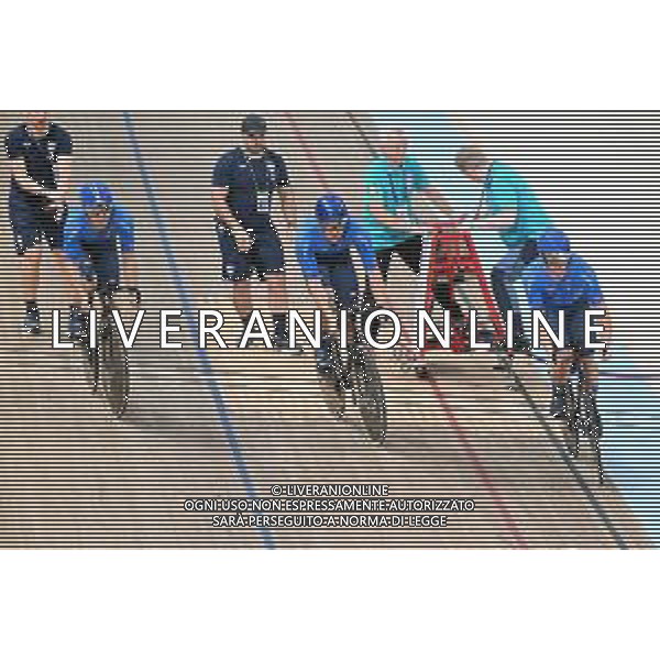 03-08-2023 World Championships Elite Track; Giornata 01; 2023, Italia; Napolitano, Daniele; Bianchi, Matteo; Predomo, Mattia; Glasgow - Sir Chris Hoy Velodrome; ©SIROTTI / AGENZIA ALDO LIVERANI SAS