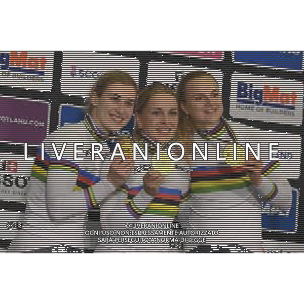 03-08-2023 World Championships Elite Women Track; Giornata 01; 2023, Germany; Grabosch, Pauline Sofie; Hinze, Emma; Friedrich, Lea Sophie; Glasgow - Sir Chris Hoy Velodrome; ©SIROTTI / AGENZIA ALDO LIVERANI SAS