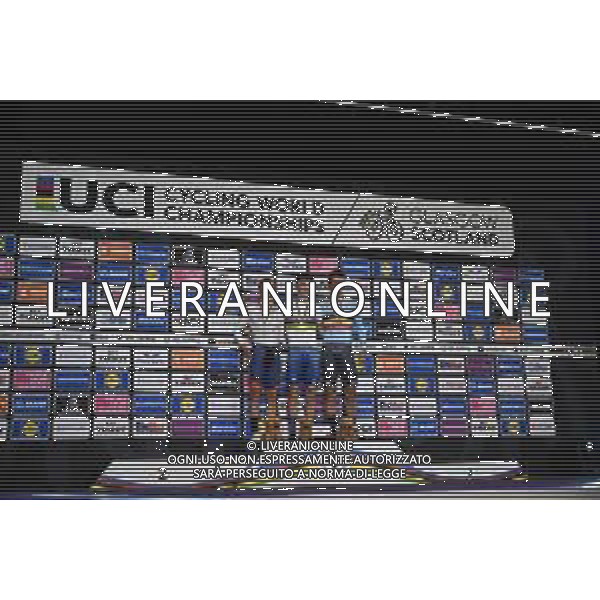 03-08-2023 World Championships Elite Track; Giornata 01; 2023, Great Britain; 2023, Belgium; Tidball, William; Kuboki, Kazushige; Dens, Tuur; Glasgow - Sir Chris Hoy Velodrome; ©SIROTTI / AGENZIA ALDO LIVERANI SAS