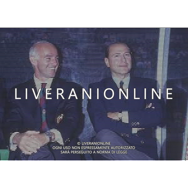 RETROSPETTIVA ARRIGO SACCHI ALLENATORE NELLA FOTO ARRIGO SACCHI ALLENATORE MILAN CON SILVIO BERLUSCONI AG ALDO LIVERANI SAS