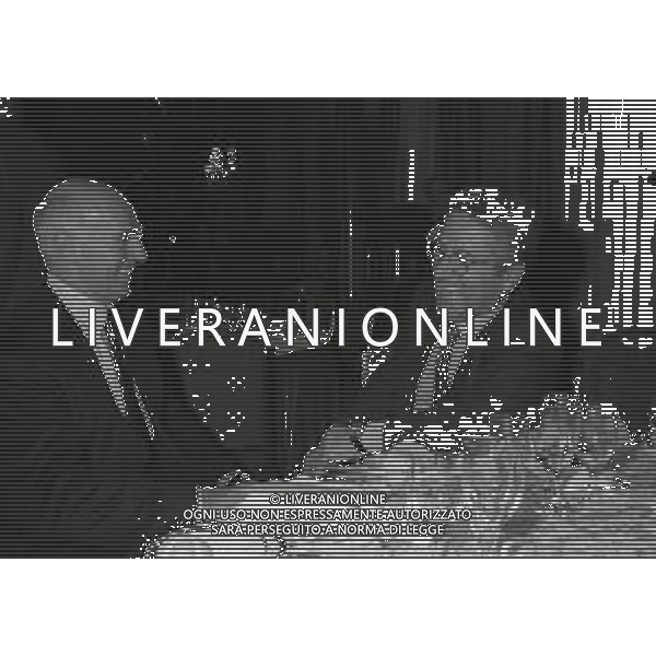 RETROSPETTIVA ARRIGO SACCHI ALLENATORE NAZIONALE ITALIANA CALCIO 1993-1994 NELLA FOTO ARRIGO SACCHI CON ANTONIO MATARRESE AG ALDO LIVERANI SAS