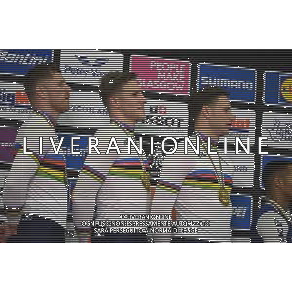 04-08-2023 World Championships Elite Track; Giornata 02; 2023, Olanda; Van Den Berg, Roy; Lavreysen, Harrie; Hoogland, Jeffrey; Glasgow - Sir Chris Hoy Velodrome; ©SIROTTI/AGENZIA ALDO LIVERANI SAS