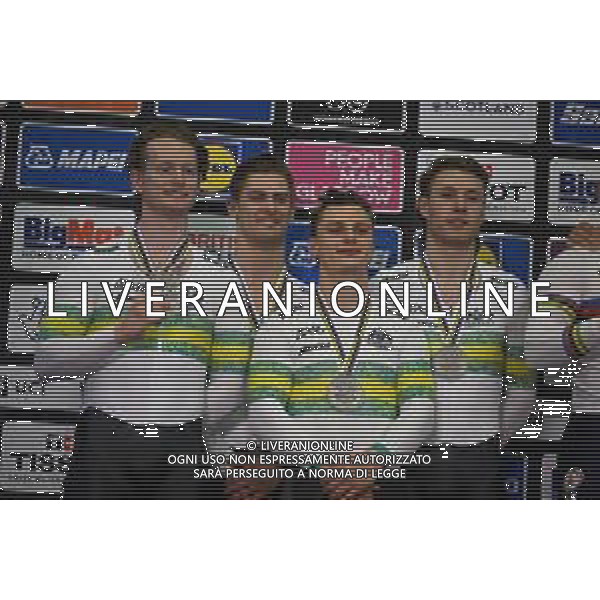 04-08-2023 World Championships Elite Track; Giornata 02; 2023, Australia; Hoffman, Leigh; Glaetzer, Matthew; Cornish, Thomas; Glasgow - Sir Chris Hoy Velodrome; ©SIROTTI/AGENZIA ALDO LIVERANI SAS