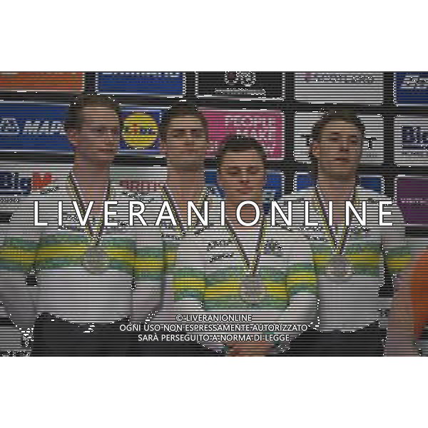 04-08-2023 World Championships Elite Track; Giornata 02; 2023, Australia; Hoffman, Leigh; Glaetzer, Matthew; Cornish, Thomas; Glasgow - Sir Chris Hoy Velodrome; ©SIROTTI/AGENZIA ALDO LIVERANI SAS