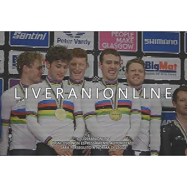 05-08-2023 World Championships Elite Track; Giornata 03; 2023, Danimarca; Gate, Aaron; Stewart, Campbell; Sexton, Thomas; Kergozou De La Boessiere, Nicolas; Glasgow - Sir Chris Hoy Velodrome; FOTO STEFANO SIROTTI-AG ALDO LIVERANI SAS